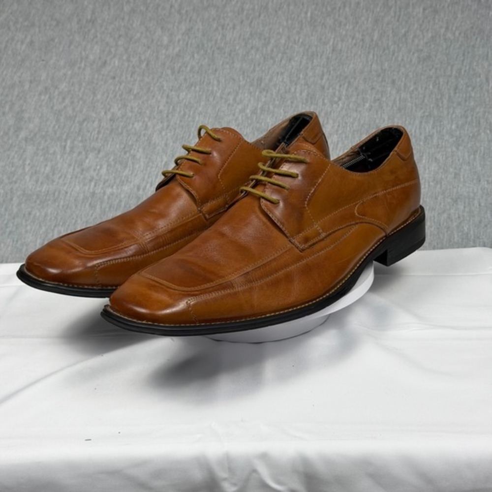 Mens Tan Brown Leather Square‎ Toe Derby Dress Shoes 2286-03 Size 14M